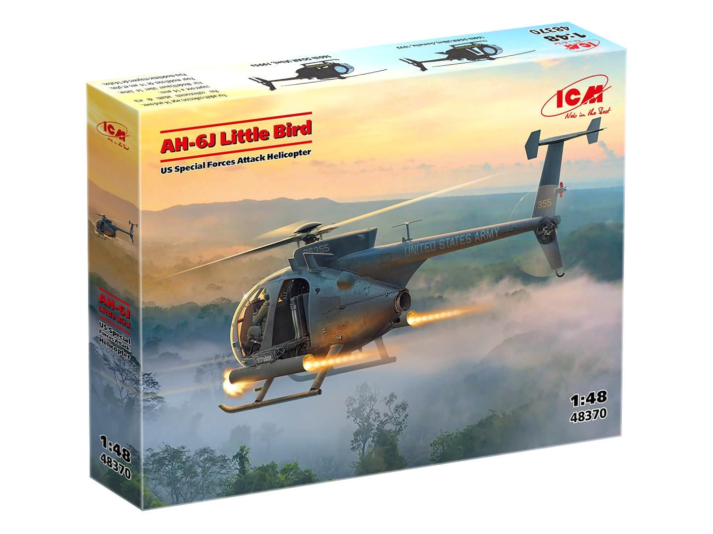 Сборная модель вертолета ICM AH-6J Little Bird масштаб 1:48 (48370)