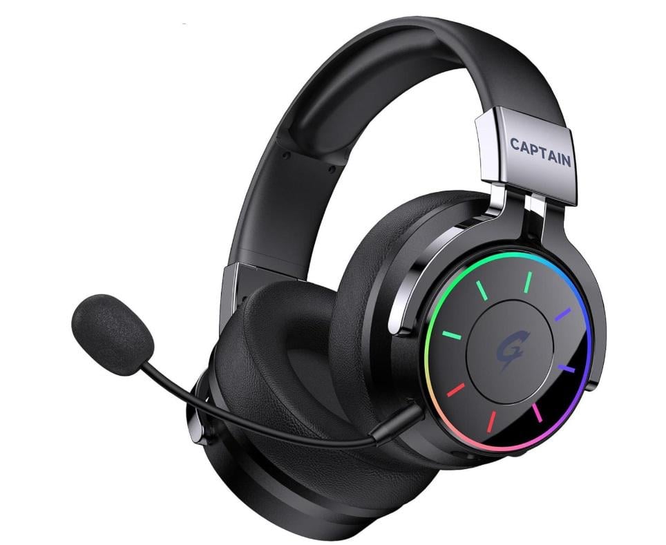 Наушники игровые беспроводные Kapeydesi с микрофоном и RGB подсветкой