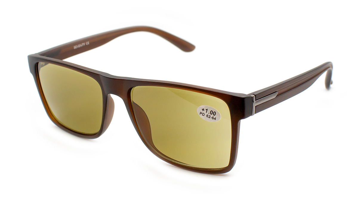 Очки водительские мужские Seventy 25510 фотохромные диоптрийные поляризационные антибликовые пластиковые оправы Коричневый (40400)