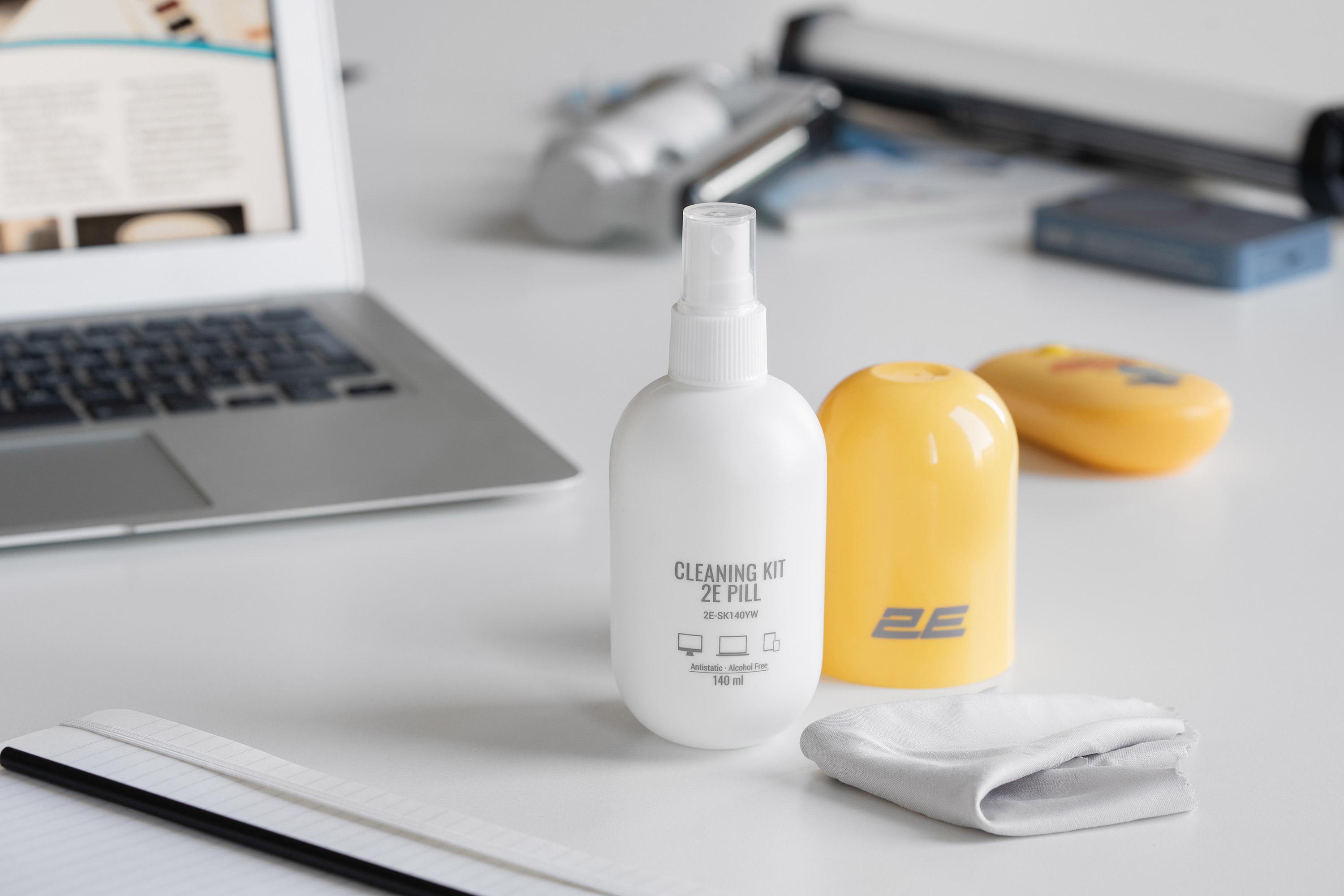 Жидкость для чистки техники 2E PILL 140 мл с салфеткой 20 см Бело-желтый (2E-SK140YW) - фото 5 Жидкость для чистки техники 2E PILL 140 мл с салфеткой 20 см Бело-желтый (2E-SK140YW) - фото 5