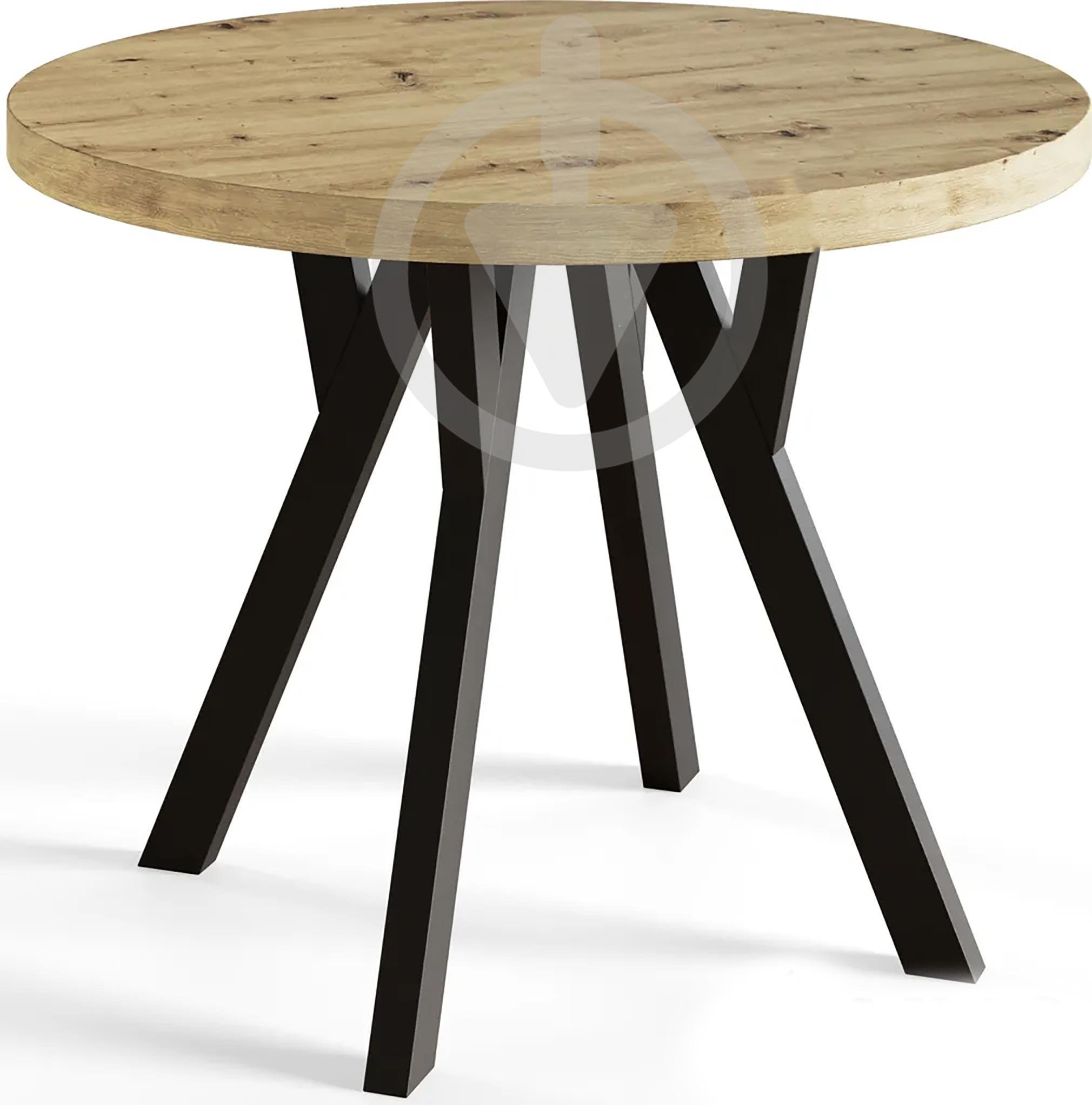 Стол кухонный круглый RoMax Lite Loft 80 см Дуб Сонома/Черный - фото 1 Стол кухонный круглый RoMax Lite Loft 80 см Дуб Сонома/Черный - фото 1