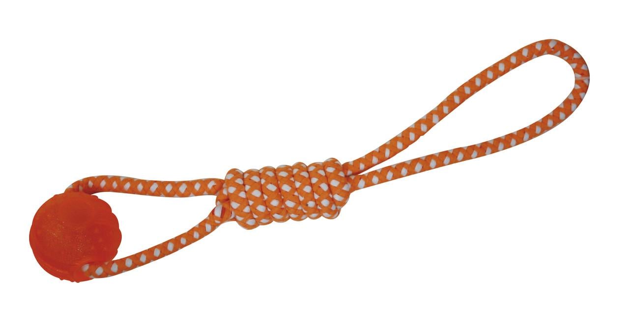 Іграшка для собак Croci м'яч на вузловій мотузці 41х6 см Помаранчевий (1199892425)