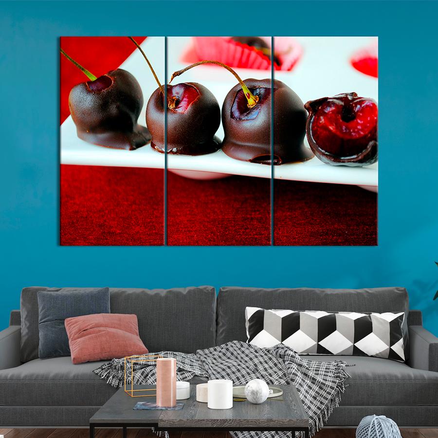 Настенний декор Изысканный десерт вишня в шоколаде 128x81 см (A378-3)