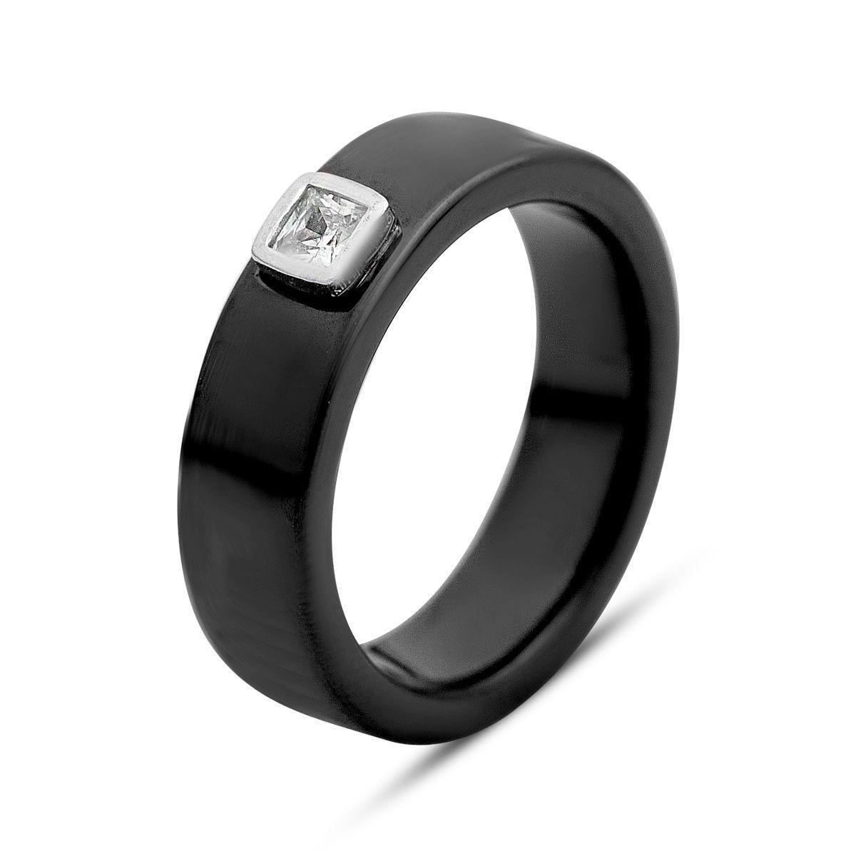 Кольцо серебряное Tiva с керамикой и фианитами 5,63 г р. 18 (2162902)