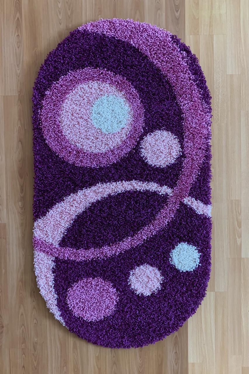 Ковер овальный высоковорсовый 100х200 см Фиолетовый (2825022249)