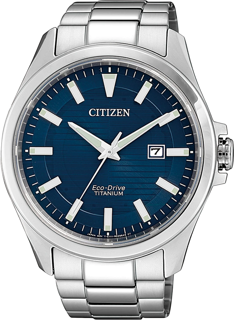 Наручний годинник чоловічий Citizen BM7470-84L Eco-Drive із сапфіровим склом/титановим корпусом/синім циферблатом та водозахистом 100 м