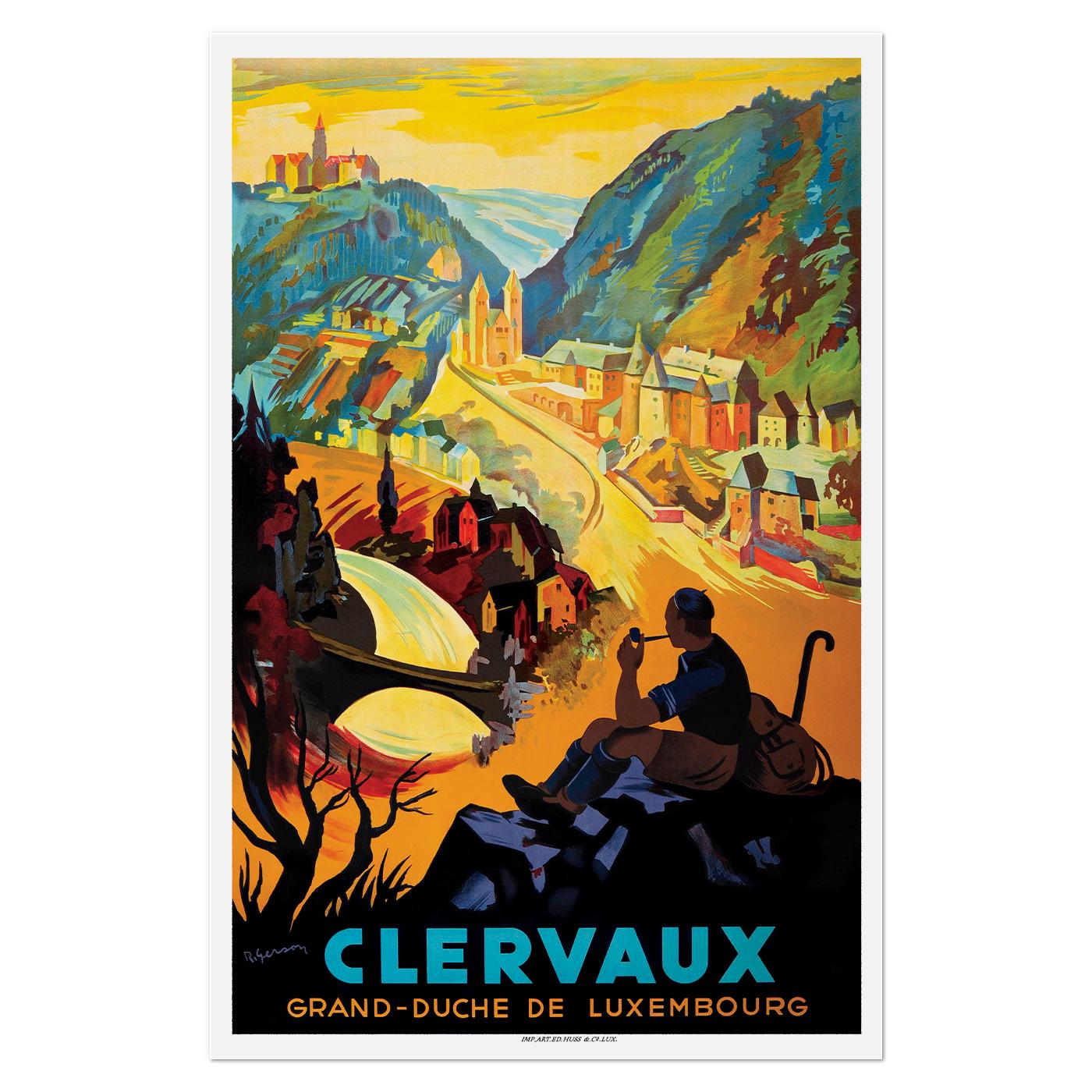 Плакат вінтажний Клерво. Велике Герцогство Люксембург 1930 56x84 см (0193)