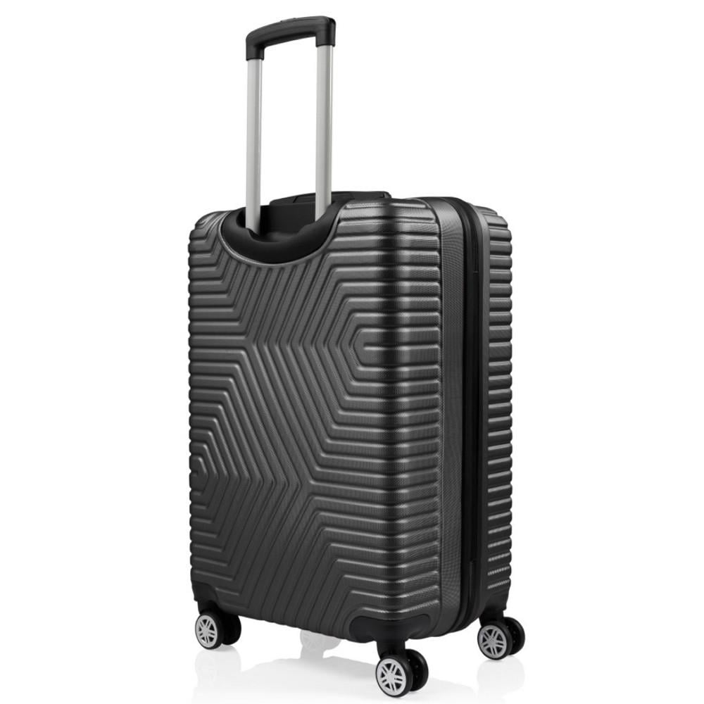 Чемодан Polo ПК001-М поликарбонат на 4-х двойных колесах средний М 70 л Черный - фото 5 Чемодан Polo ПК001-М поликарбонат на 4-х двойных колесах средний М 70 л Черный - фото 5