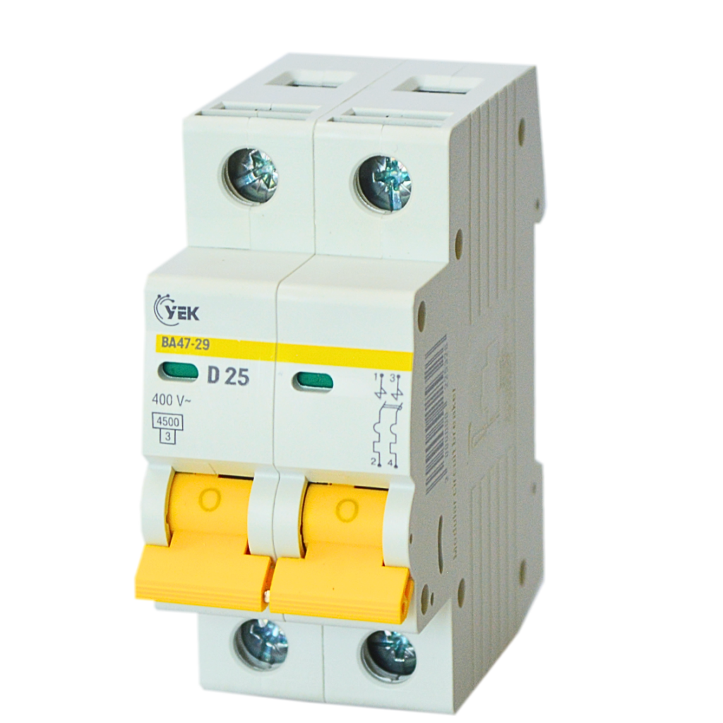 Выключатель автоматический УЕК ВА47-29 2P 25A 4,5кА D (MVA20-2-025-D-U) Выключатель автоматический УЕК ВА47-29 2P 25A 4,5кА D (MVA20-2-025-D-U)