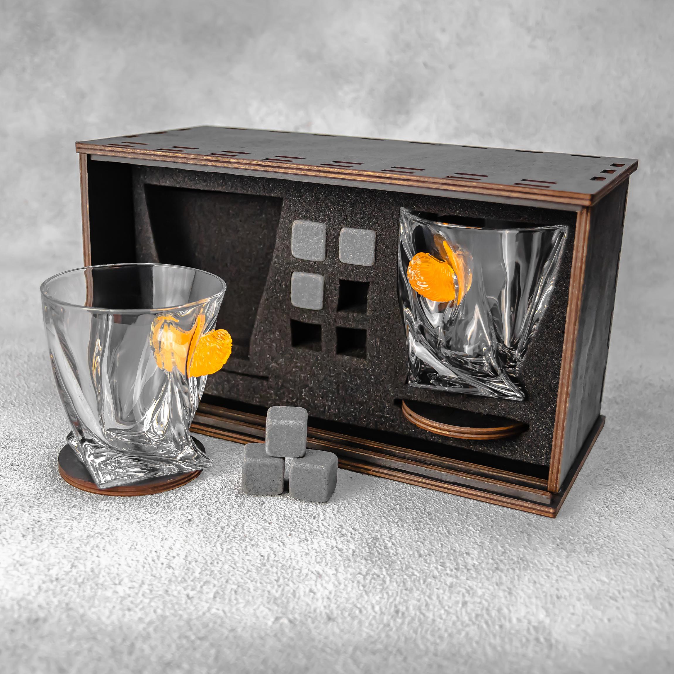 Набір на 2 кришталеві склянки з мандарином (31548679)