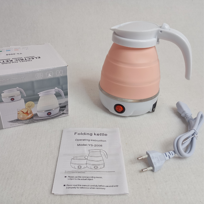 Електрочайник складаний силіконовий Electric Kettle Рожевий (KT-23P) - фото 7