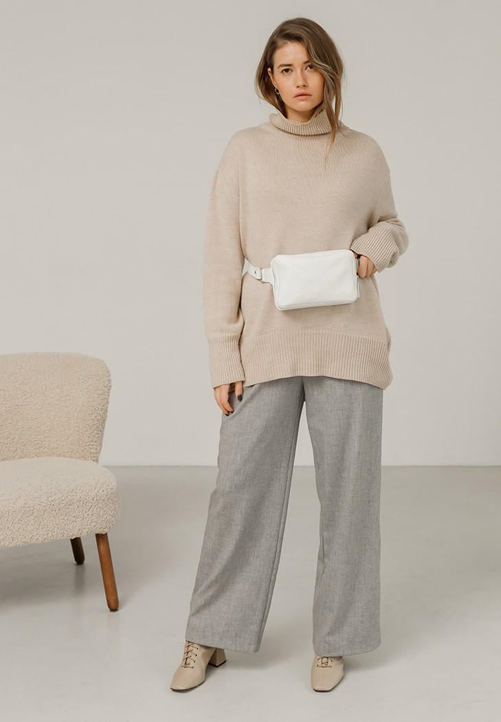 Поясна сумка жіноча шкіряна Dropbag Mini Білий (A-026689)