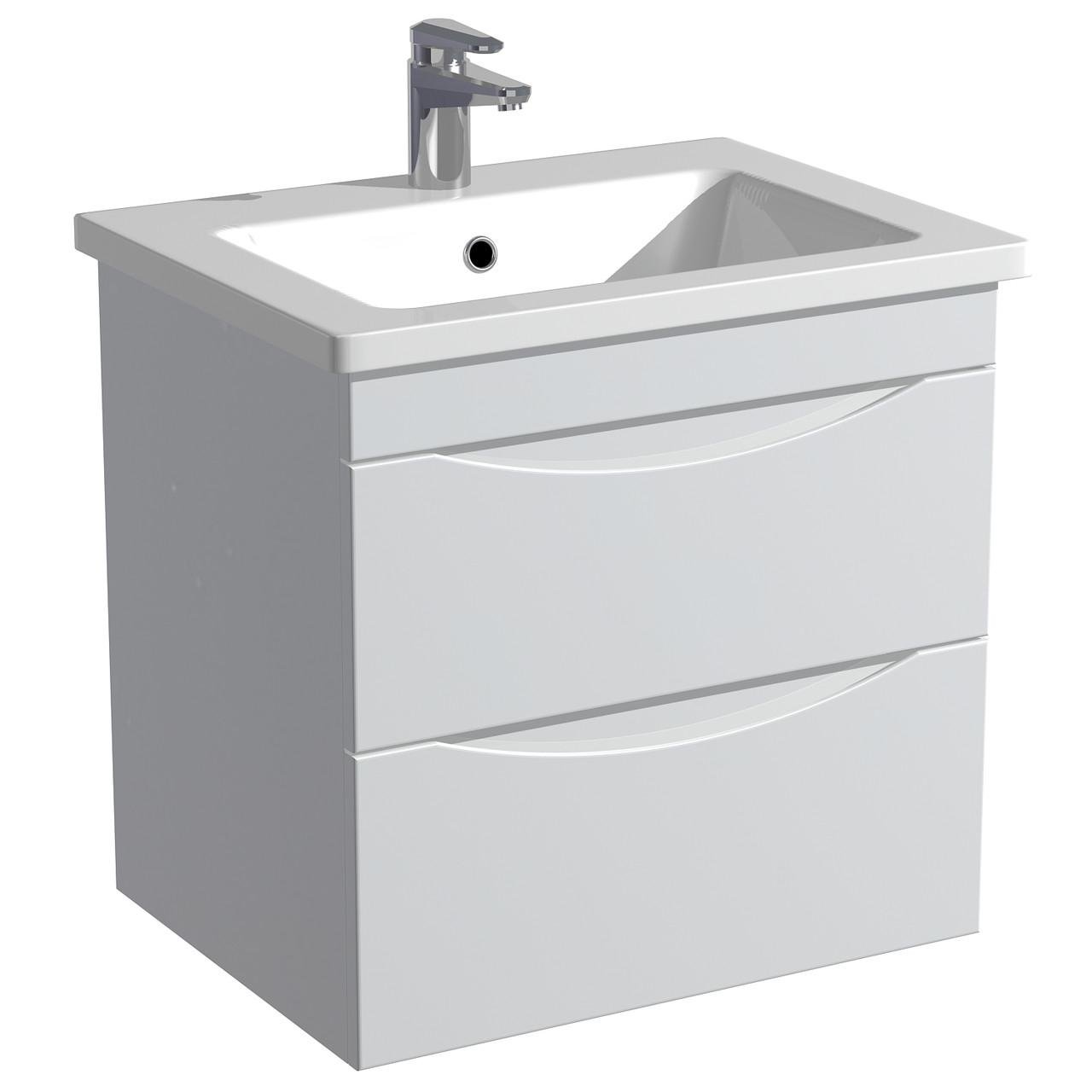 Тумба для ванной комнаты Milleau Альфа 60 с умывальником Комо 60 см Белый (30632076) Тумба для ванной комнаты Milleau Альфа 60 с умывальником Комо 60 см Белый (30632076)