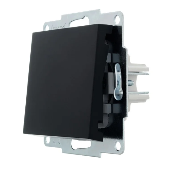 Вимикач одноклавішний Lezard Vesna Чорний (26408158)