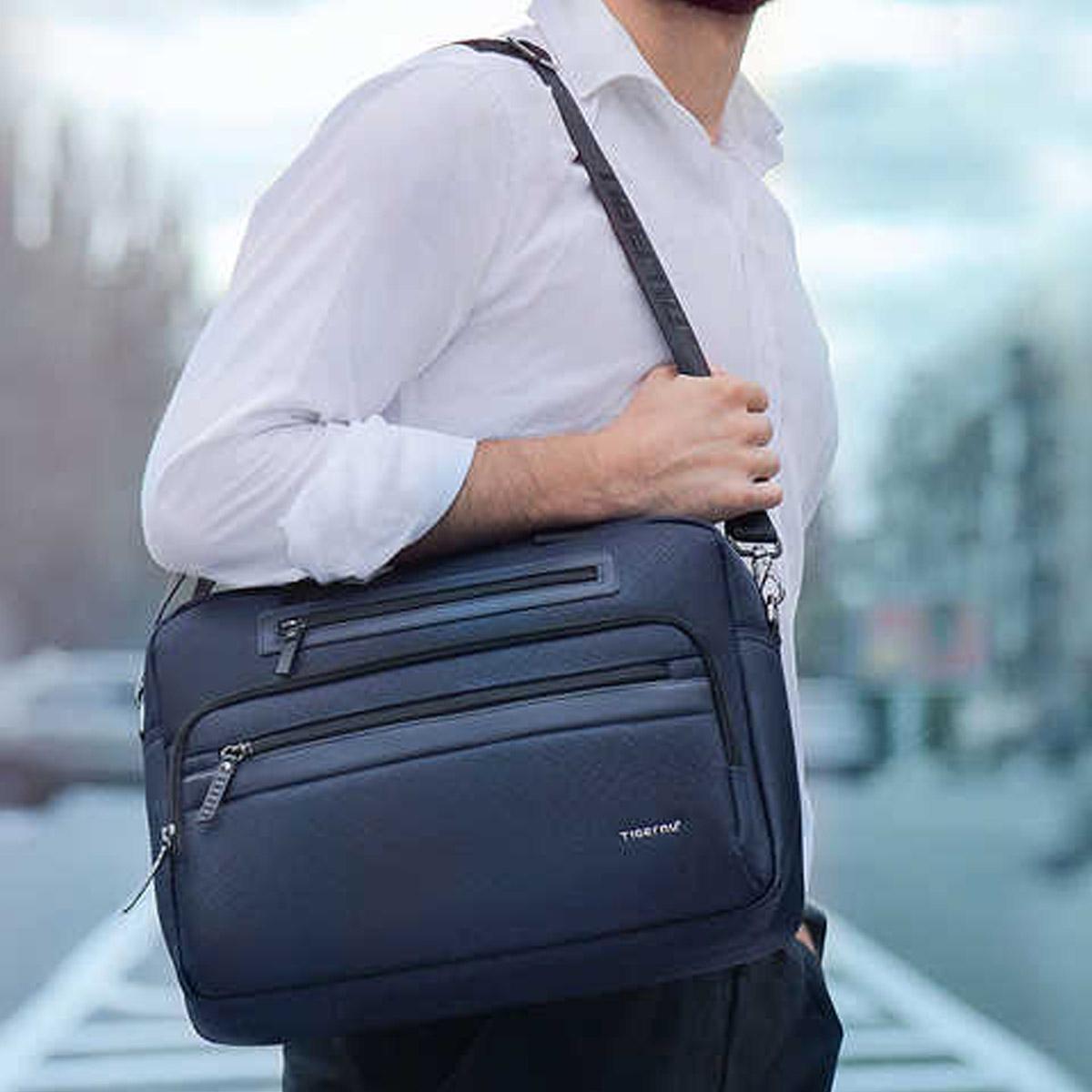 Сумка дорожня Tigernu T-L5207 для ноутбука до 14,1" 11 л Синій (TGN-T-L5207-2618) - фото 4 Сумка дорожня Tigernu T-L5207 для ноутбука до 14,1" 11 л Синій (TGN-T-L5207-2618) - фото 4