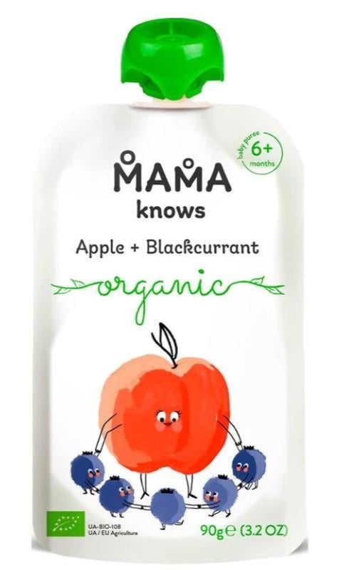 Дитяче пюре Mama knows Яблуко-Чорна смородина органічне 90 г (2831142777)