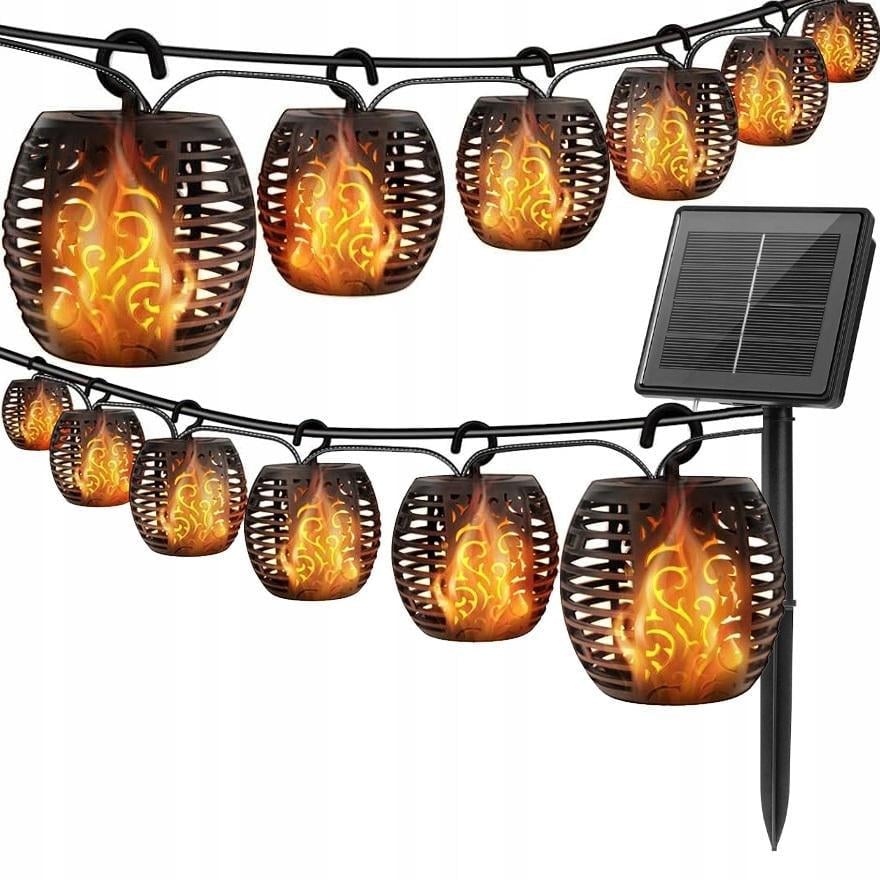 Гирлянда солнечная 20 лампочек SuperLED Flame с эффектом пламени IP65