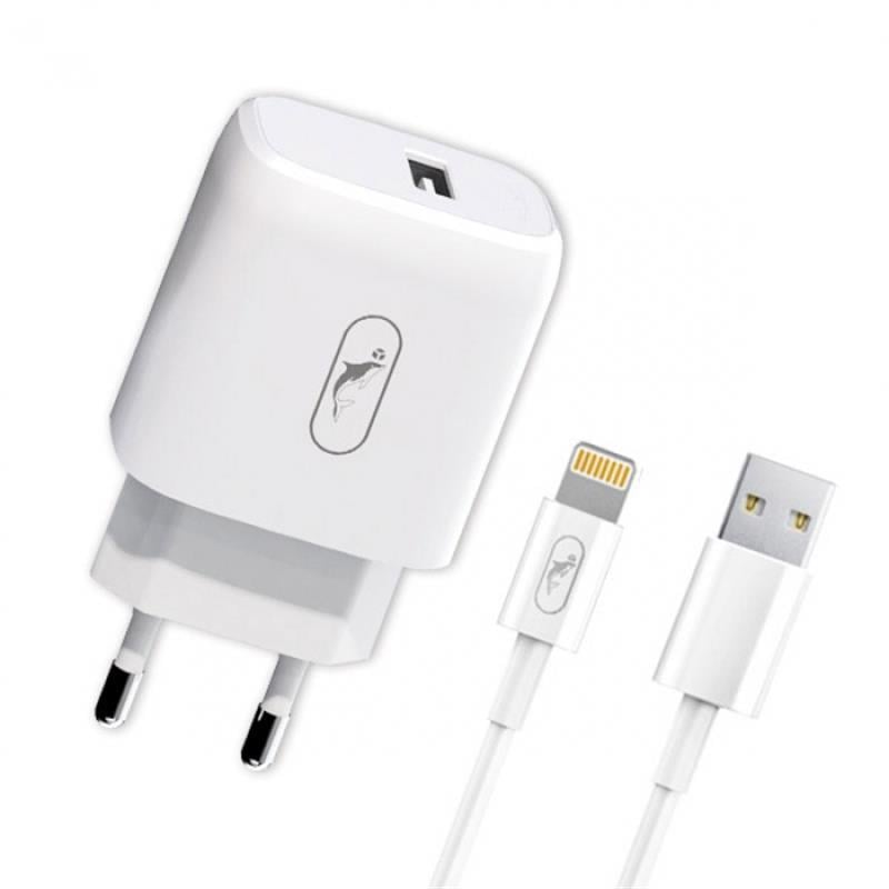 Зарядное устройство сетевое SkyDolphin SC22EL 10,5W USB-A 2.1A с кабелем Lightning White (MZP-000158)