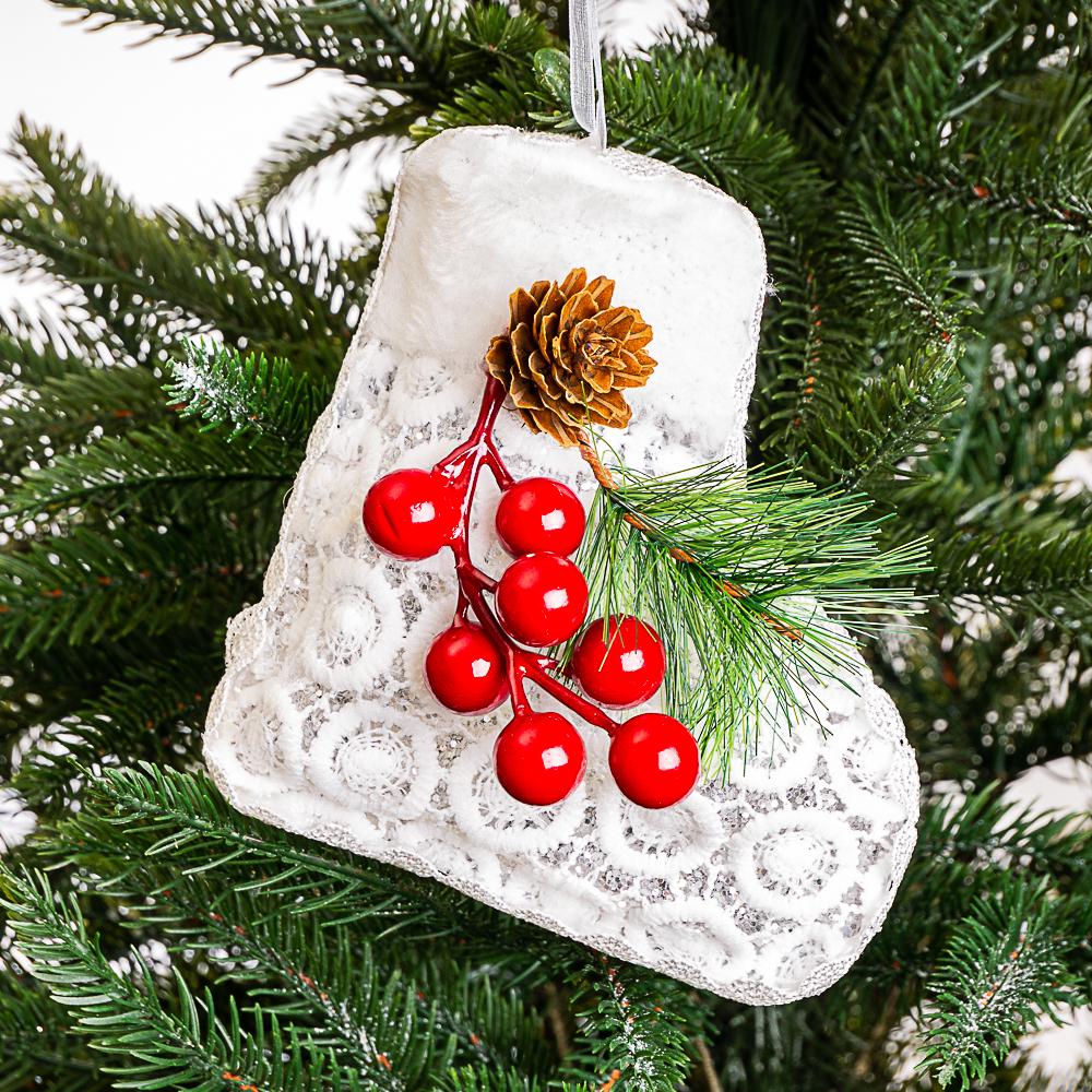 Игрушка на елку Elisey Кружевный сапог Серебряный (NH-106-K-73) - фото 3