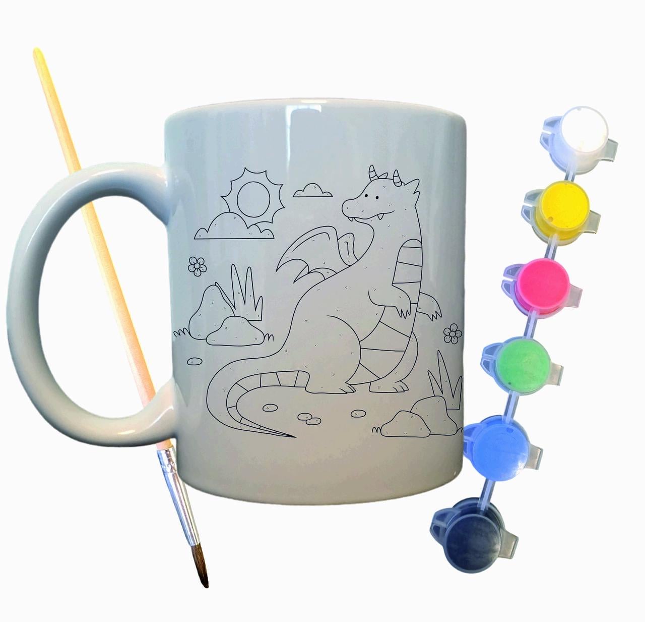 Набор для творчества кружка раскраска Сказочный Дракон 330 мл Белый (КР0045)