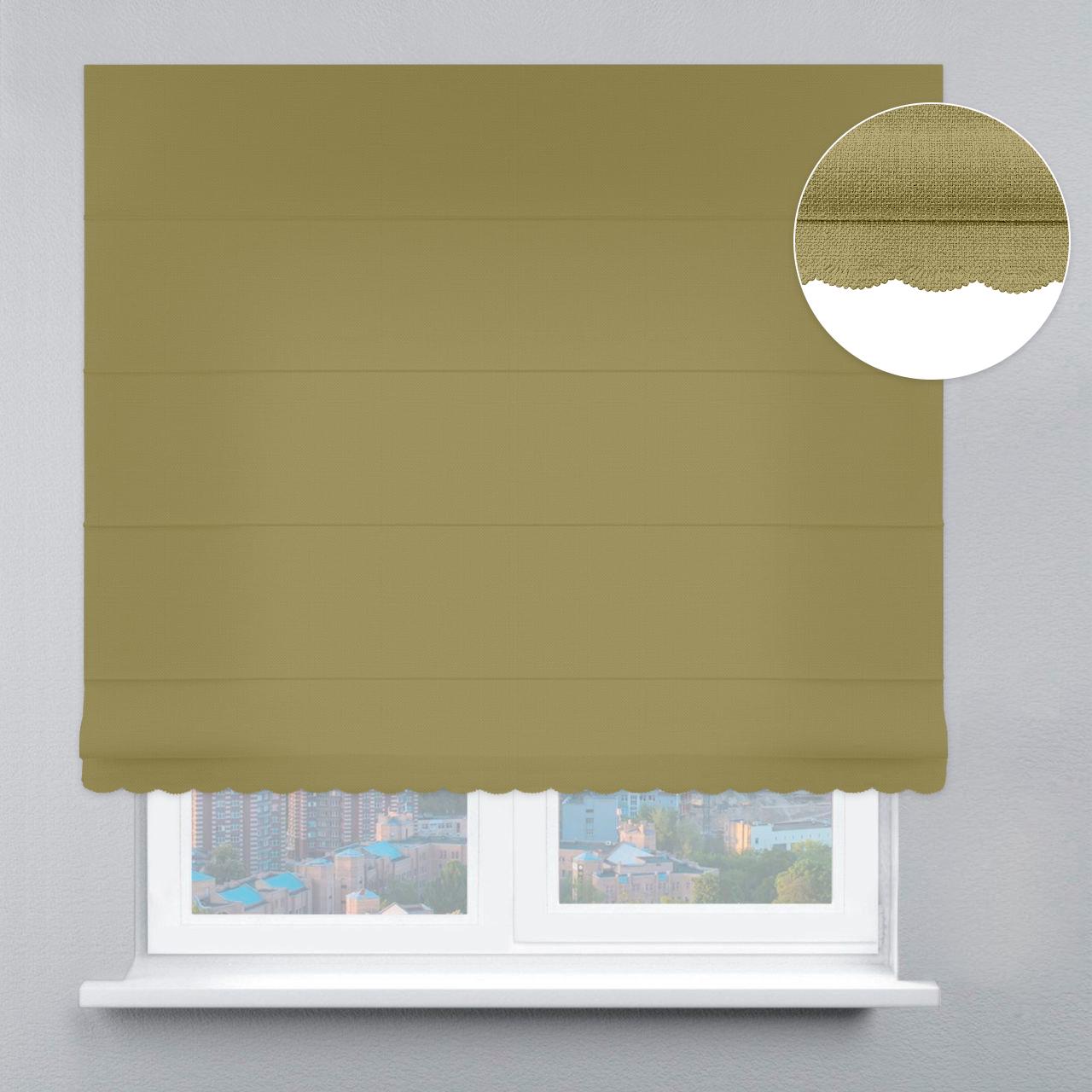 Римская штора рогожка премиум с ажуром 280х170 см Травяной