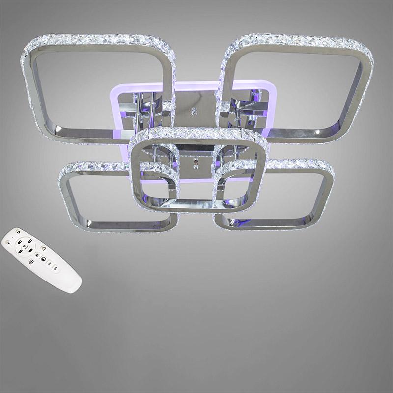 Потолочная люстра LED с диммером и подсветкой DS-18008/4+1HR LED 3color dimmer 120W Хром