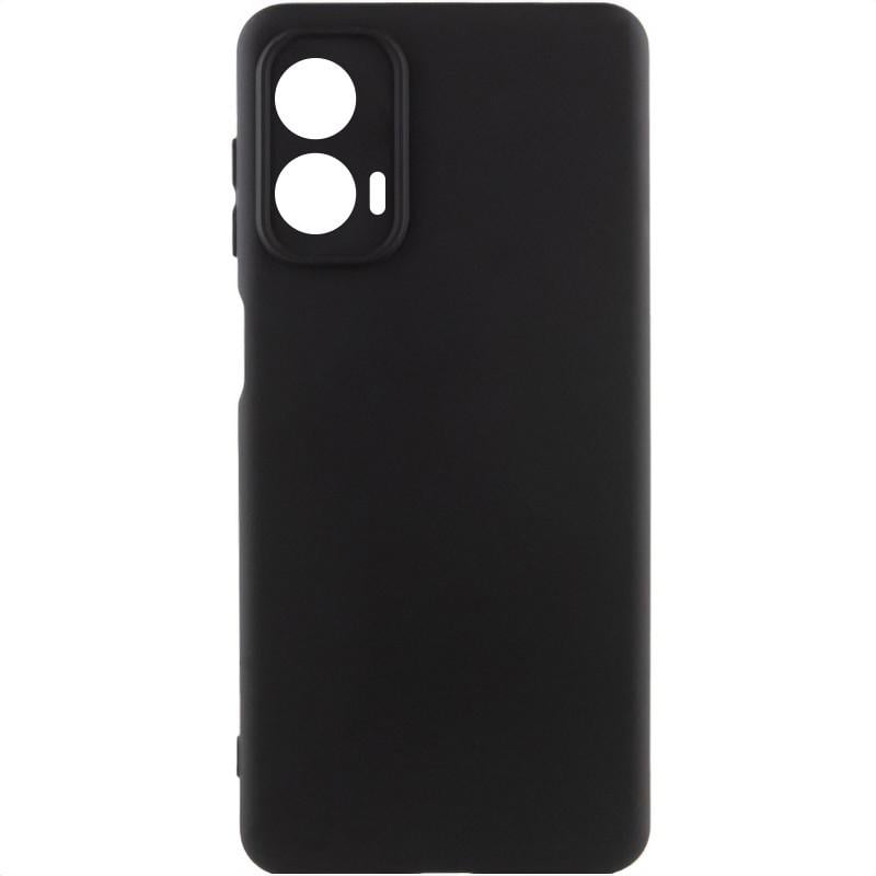 Противоударный чехол TPU GETMAN Liquid Silk Full Camera для Motorola Moto G24 Черный / Black