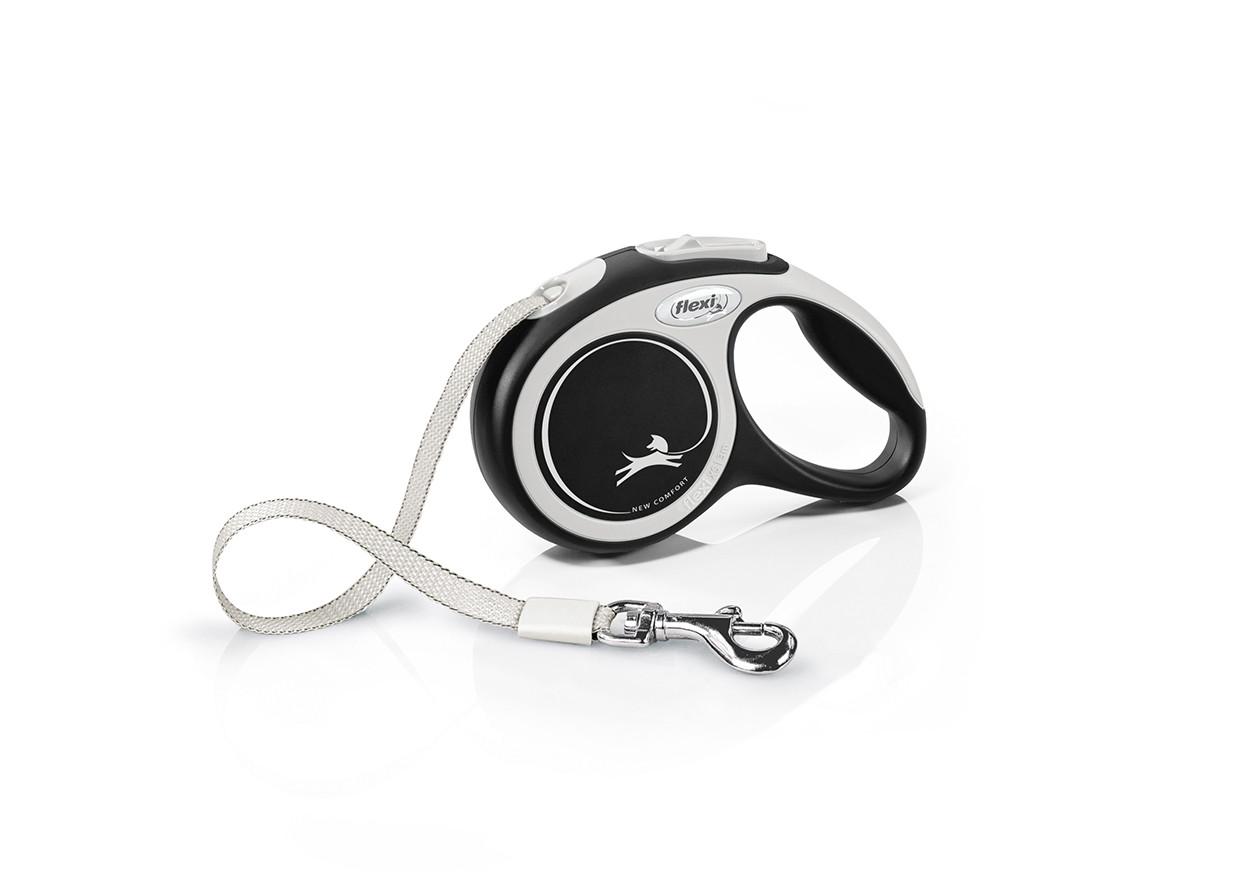 Поводок-рулетка Flexi New Comfort для собак до 12 кг с лентой 3 м XS Черный (1789932520)