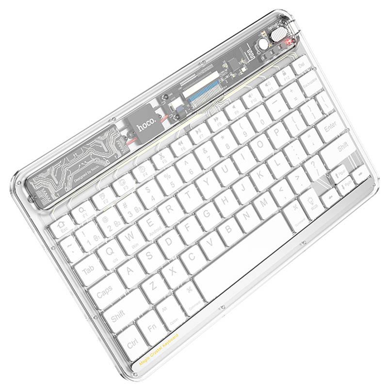 Клавіатура бездротова Hoco S55 Transparent Discovery edition English version Space White (00000067602_1)