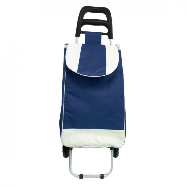 Хозяйственная сумка на колесах с металлическим каркасом 93x34 см Blue