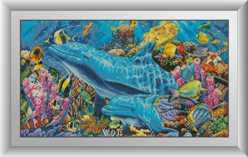 Алмазная мозаика Dream Art Дельфины в океане 56x100 см (DA.30320)
