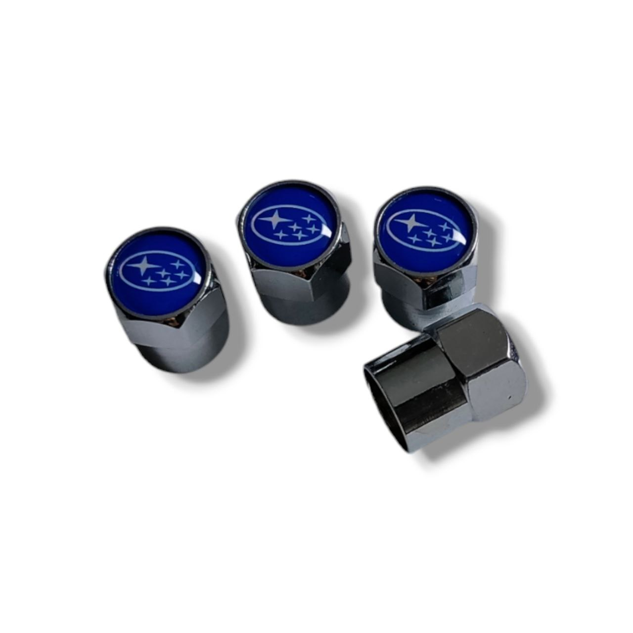 Колпачки на ниппель с логотипом Subaru хромированные (2379143308)