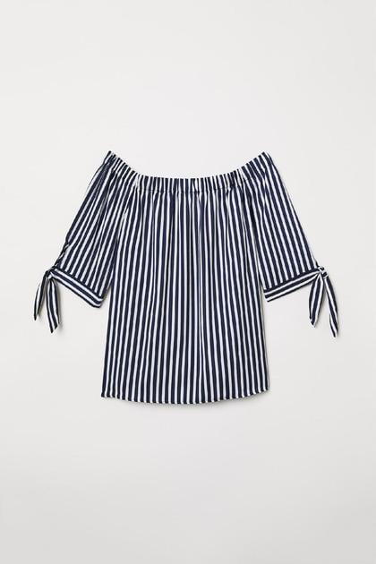 Топ H&M 634333П Полоски р. 40 Черно-белый