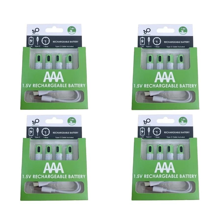 Батарейки AAA Smartoools аккумуляторные с разъемом Type-C на 1,5V/750mWh 16 шт. (134703)