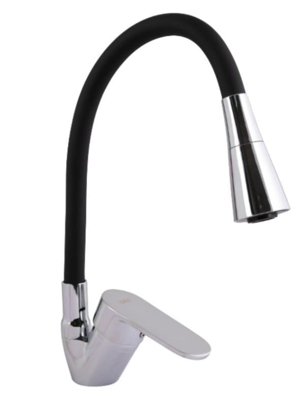 Смеситель для кухни Lidz Tani 008F3 с гибким изливом k40 Black/Chrome (LDTAN008F3BCR39484)