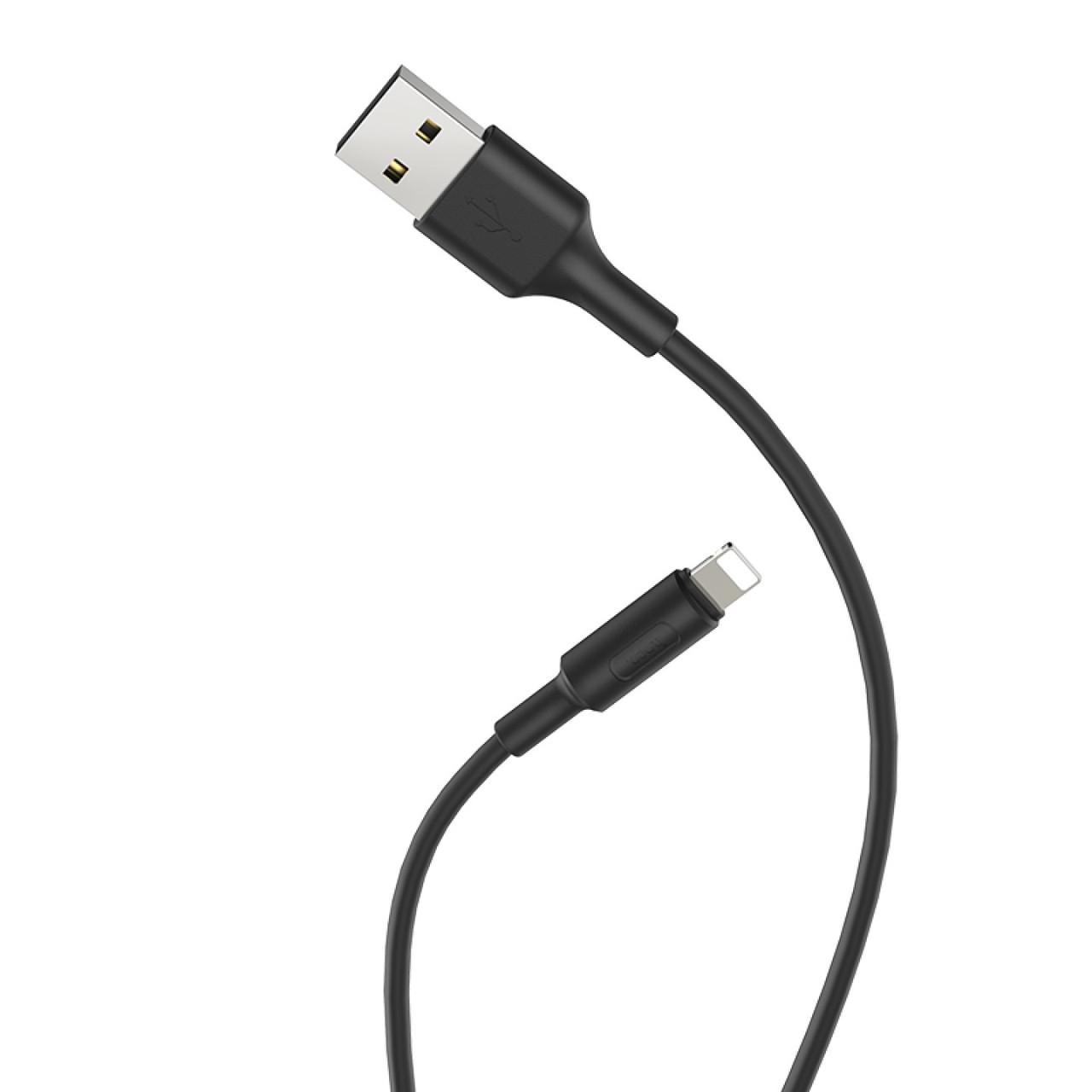 Кабель для заряджання та передачі даних Hoco X25  USB to Lightning 1 м Чорний - фото 1