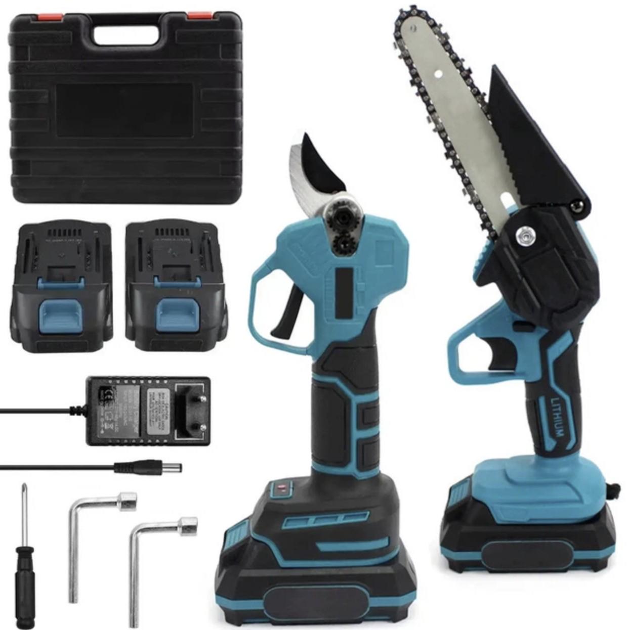 Набір інструментів акумуляторний DUC155Z+DUP270 пила/секатор 48V Чорний/Синій (639301) Набір інструментів акумуляторний DUC155Z+DUP270 пила/секатор 48V Чорний/Синій (639301)