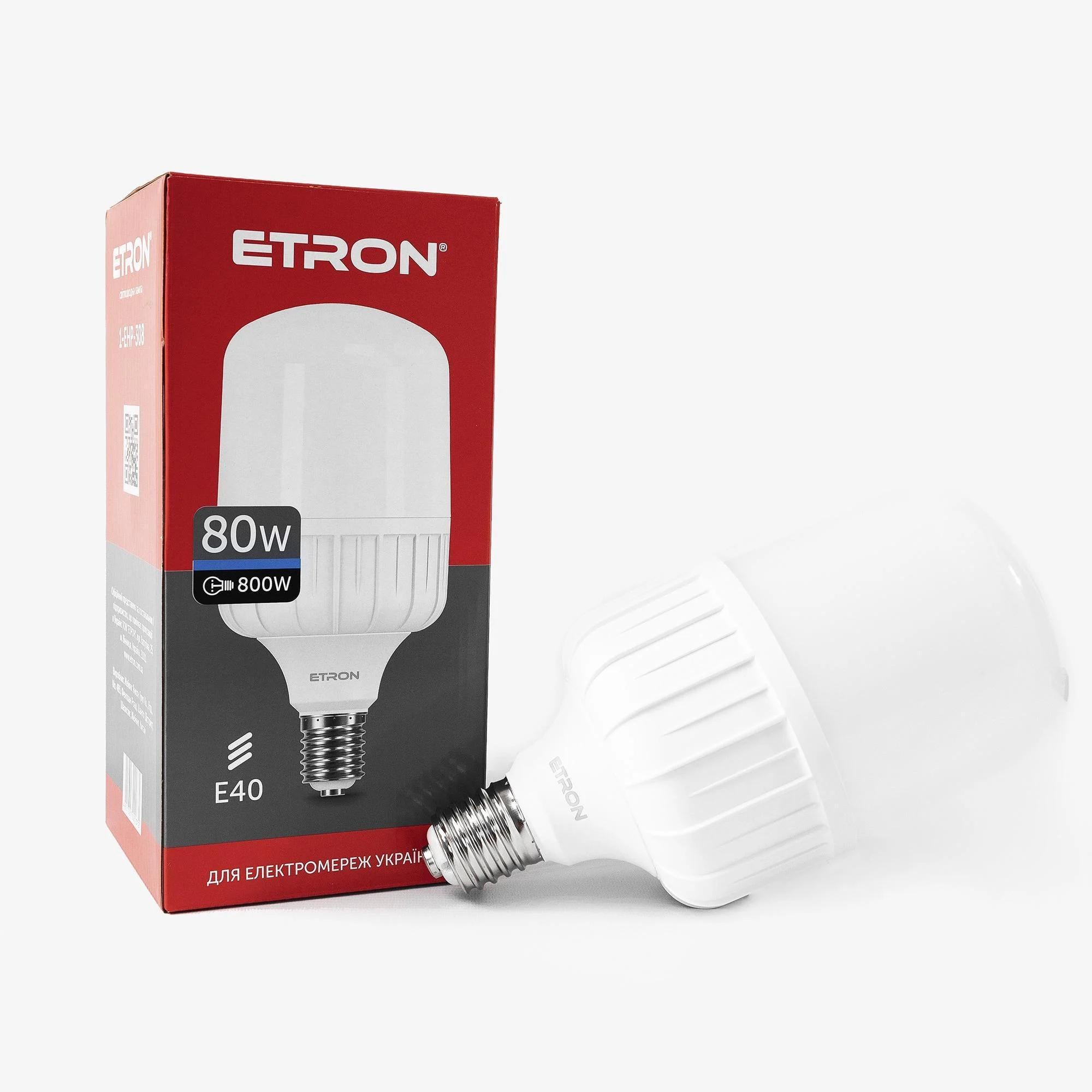 Світлодіодна лампа ETRON 80W T140 6500K 220V E40 Холодний білий (27830197) Світлодіодна лампа ETRON 80W T140 6500K 220V E40 Холодний білий (27830197)