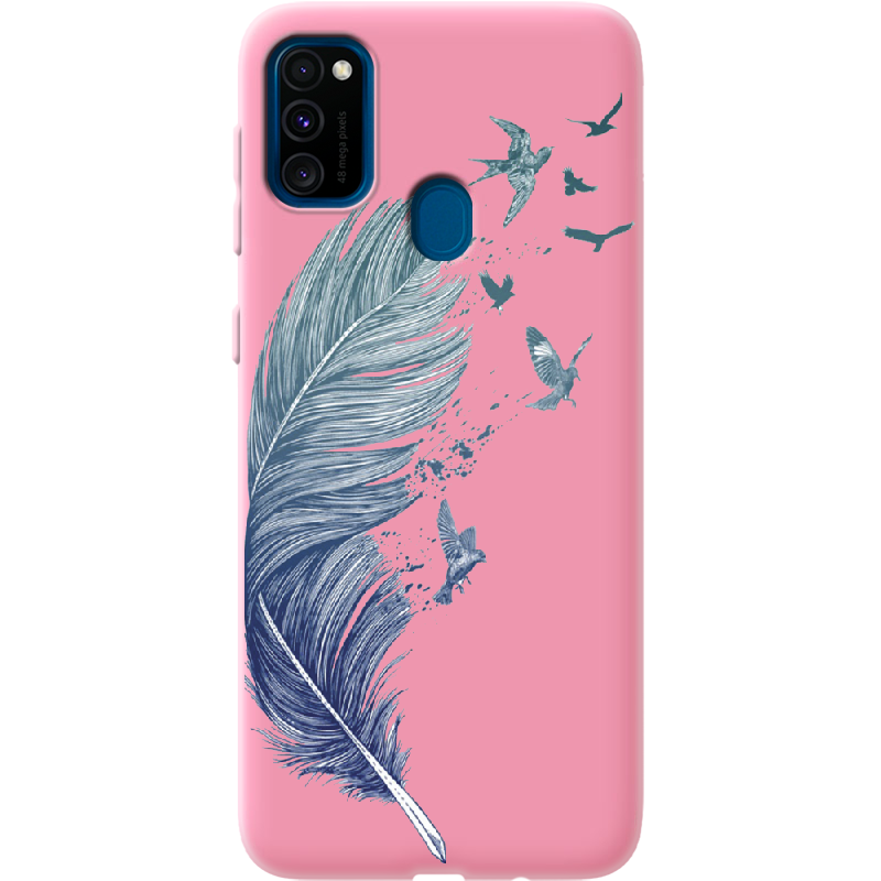 Чехол с рисунком Boxface Samsung M307 Galaxy M30s Feather Розовый силикон (38209-cc38-41819)