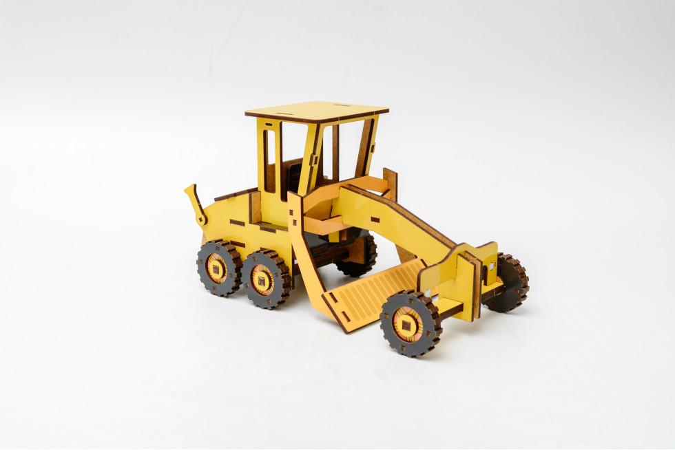 Пазл-конструктор 3D з дерева механічний PuzzleOK Грейдер 114 деталей - фото 3 Пазл-конструктор 3D з дерева механічний PuzzleOK Грейдер 114 деталей - фото 3