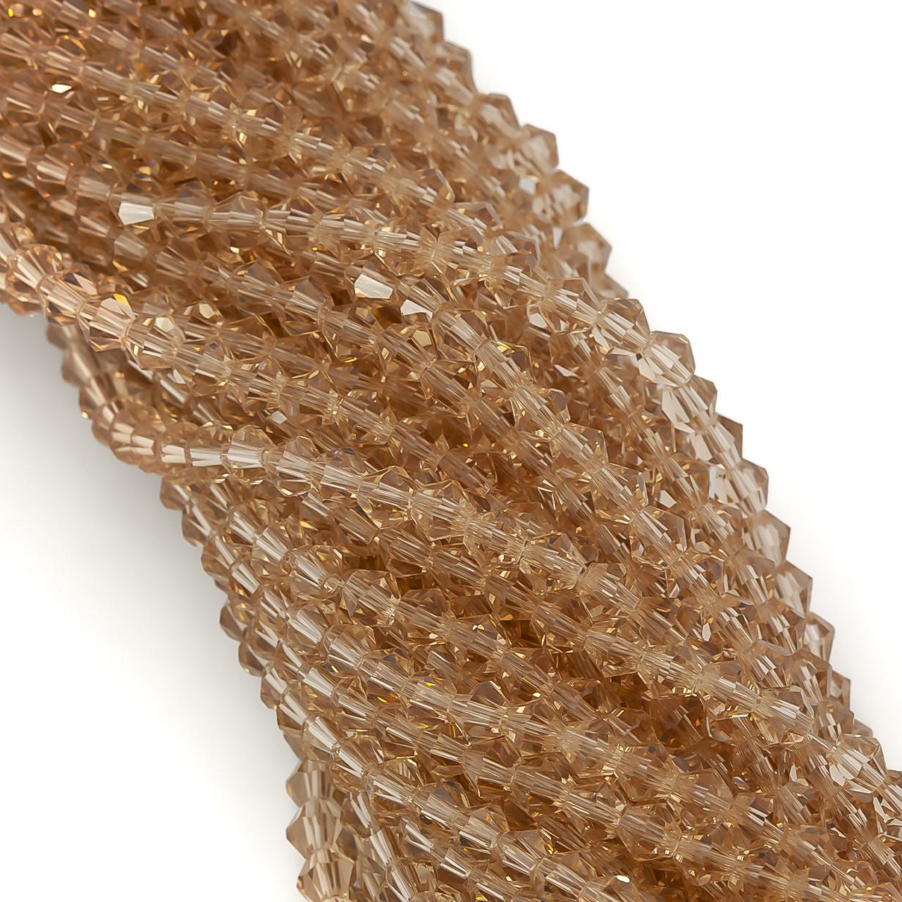 Бусины хрустальные Биконус 4х4,2 мм 95 шт. Бежевый (БИ0004к03)