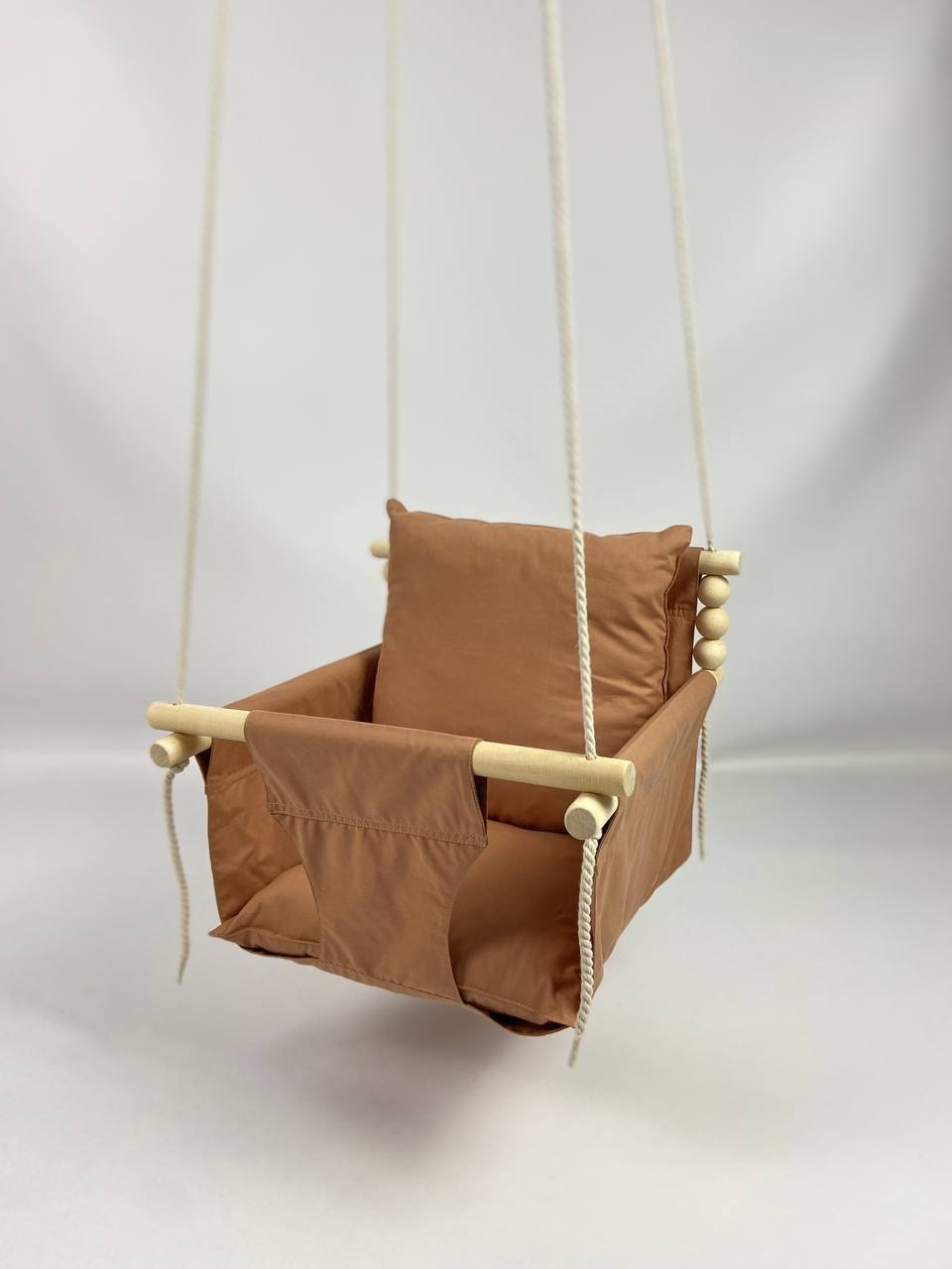 Детские качели подвесные хлопковые Стандарт Светло-коричневый (gs-8770)