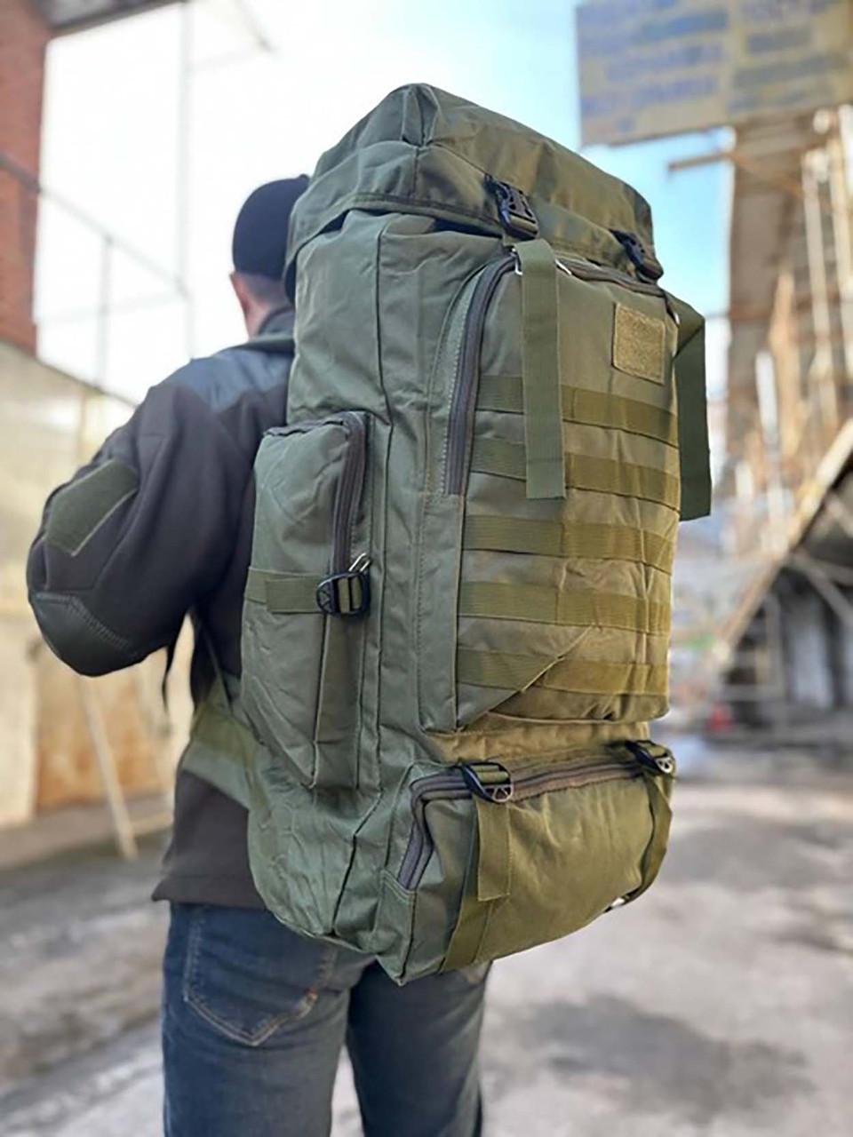 Рюкзак военный водонепроницаемый 70-80 л Оливковый (id_99313) - фото 2