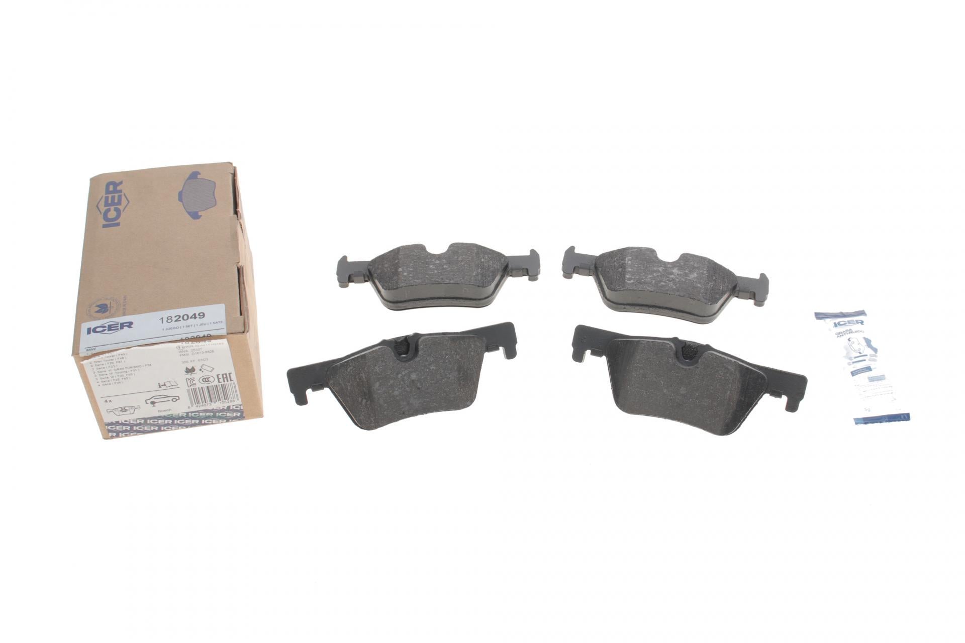 Колодки гальмівні задні ICER BMW 1 F20-21/2 F22-23/F27/F45/3 F30-31/F34/F80/4 F32-33/F36 11- (182049)