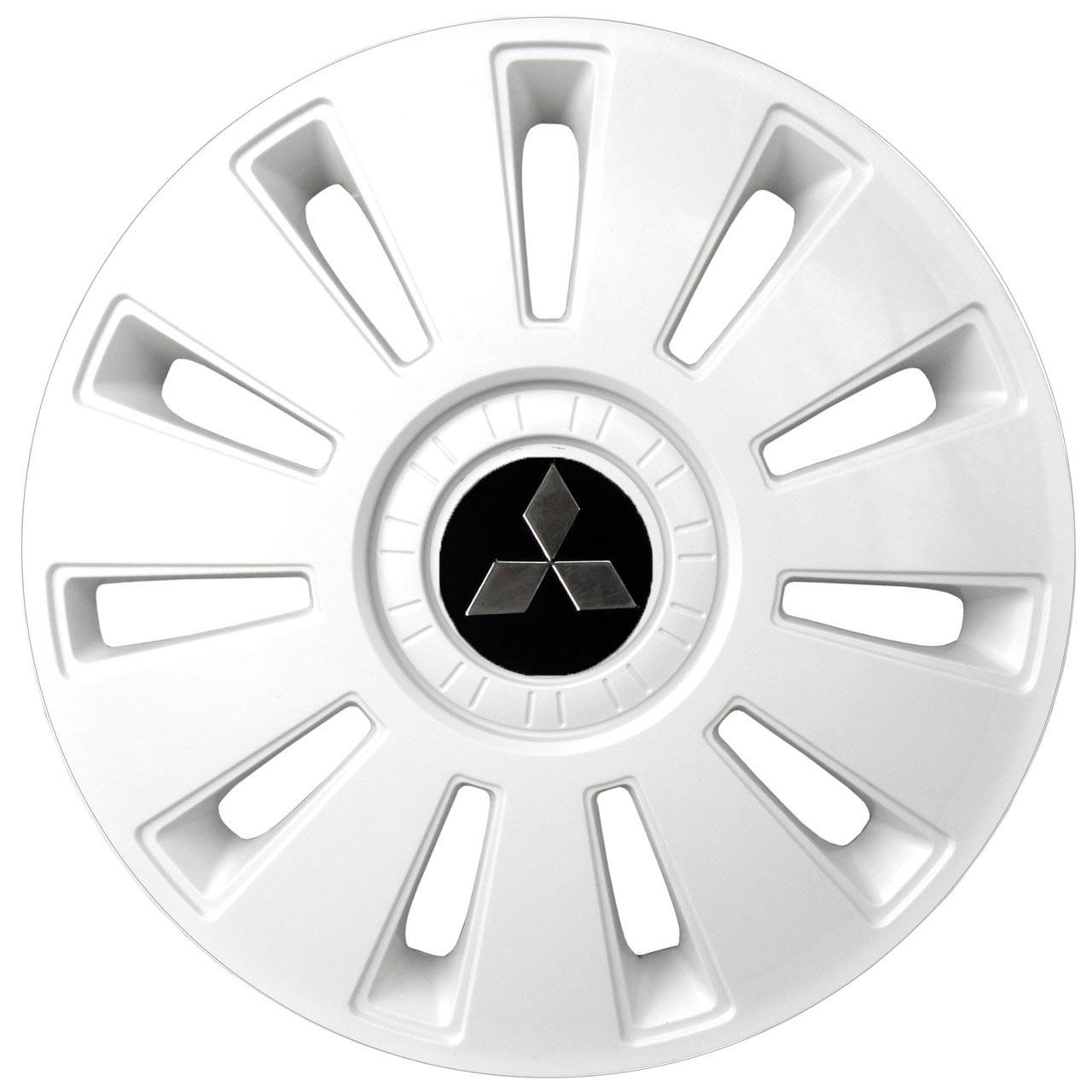 Колпаки колесные R15 Mitsubishi 4 шт. Белый (R15Mitsubishi-b)