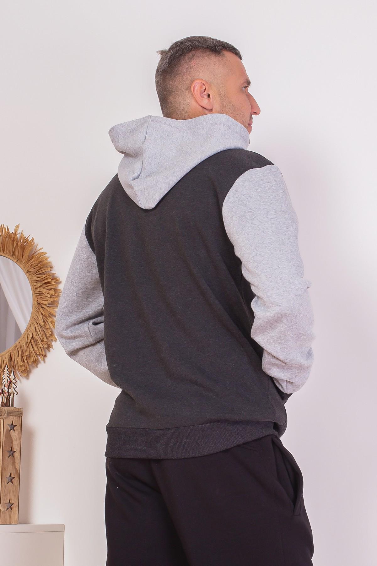 Мужская толстовка ISSA Plus S Темно-серый (GN-403) - фото 2 Мужская толстовка ISSA Plus S Темно-серый (GN-403) - фото 2