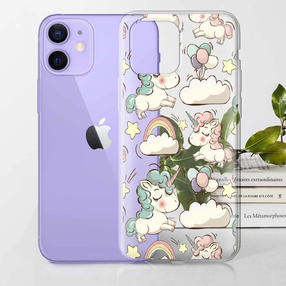 Чехол Boxface iPhone 12 mini Unicorns Прозрачный силикон (41084-cc2-41084) - фото 2