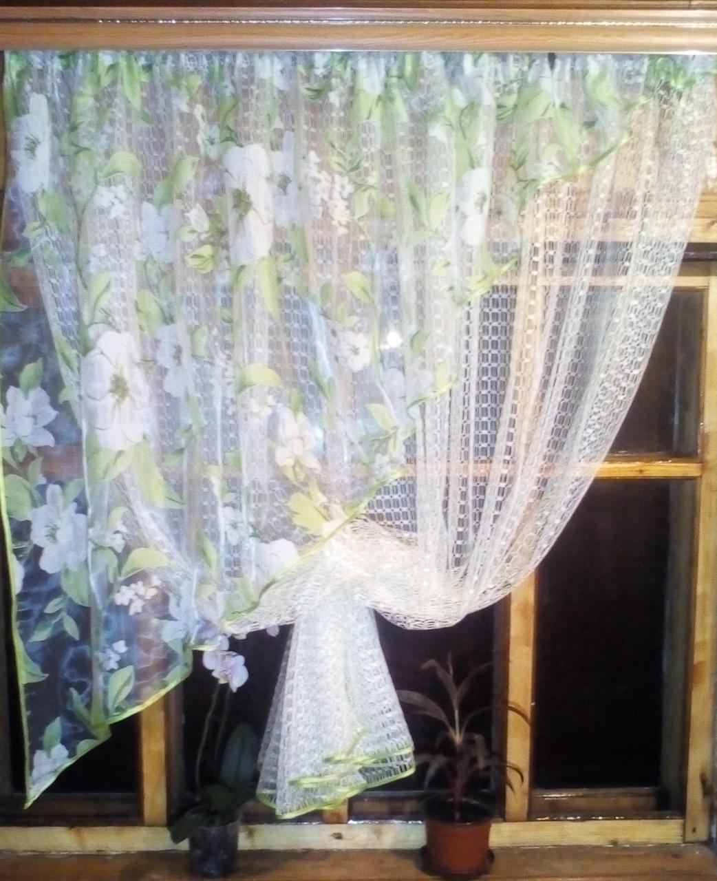 Занавеска короткая Фаинам левая Молочный/Яблочный - фото 3 Занавеска короткая Фаинам левая Молочный/Яблочный - фото 3