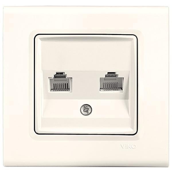 Розетка телефонная двойная Viko Linnera Кремовый