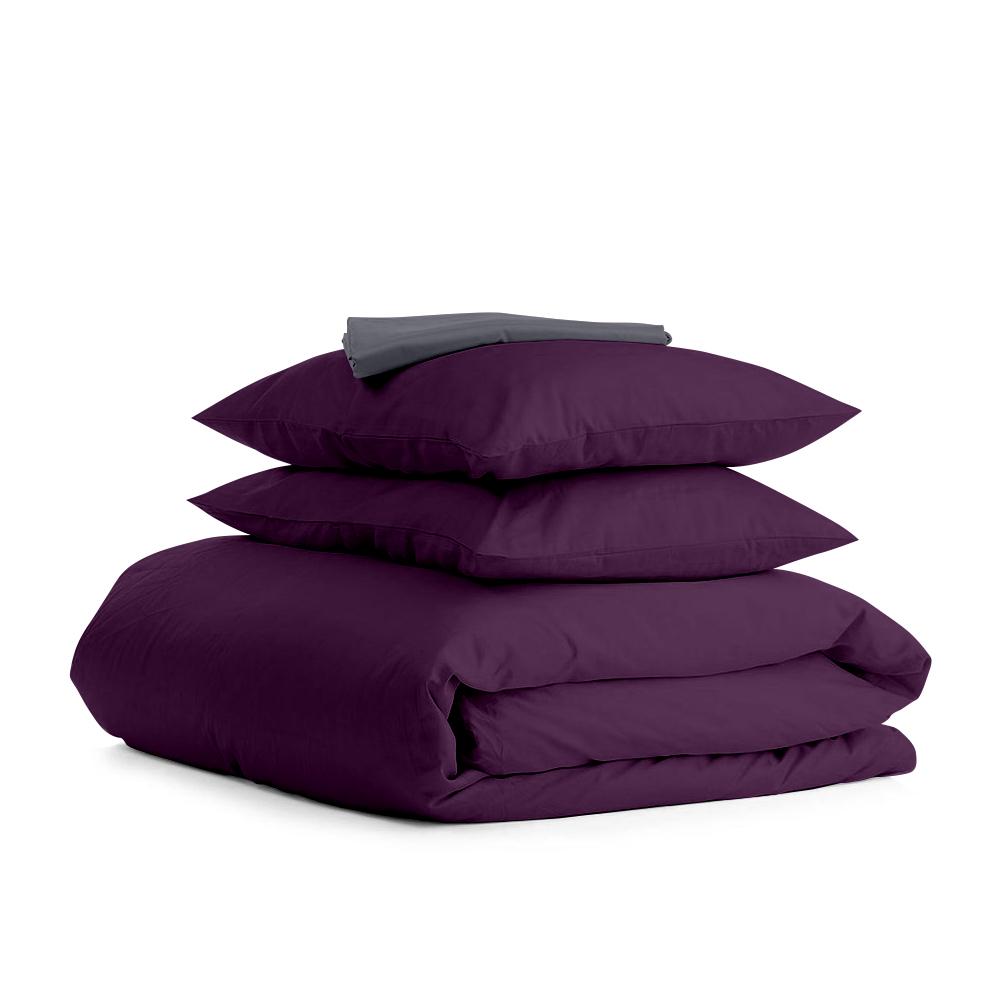 Комплект евро постельного белья Cosas Satin Violet Grey-S 200х220 см (4822054055777)
